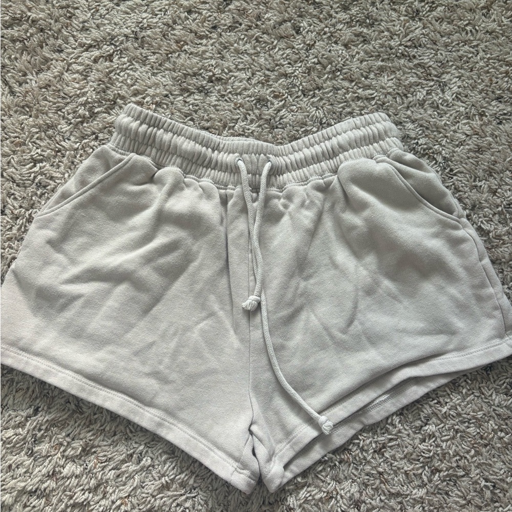 Aeropostale Cream Athletic Shorts Elastic Waistband
